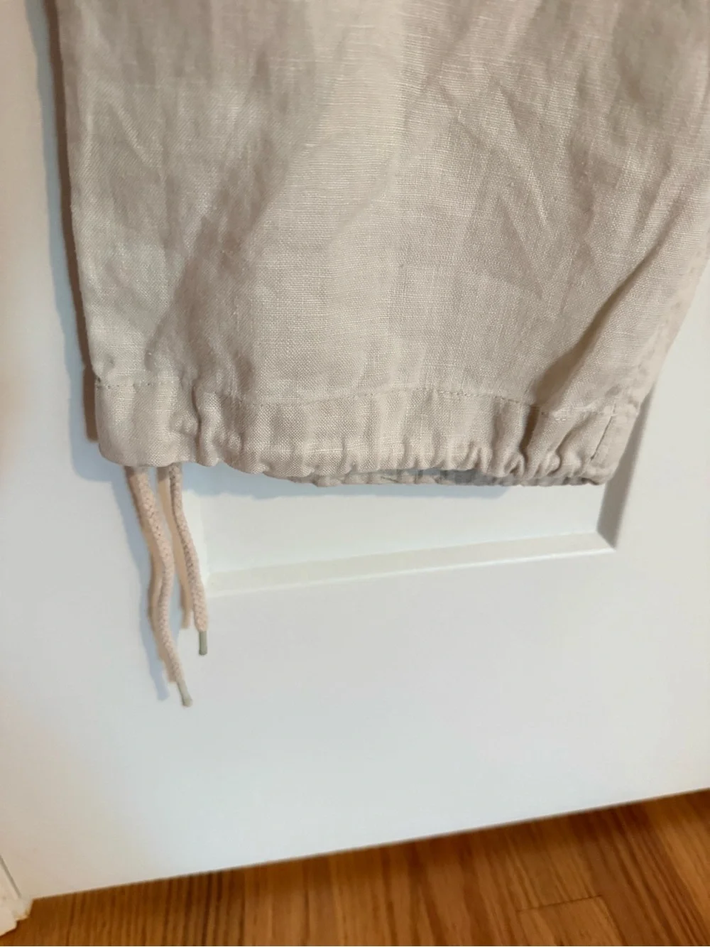 H&M 100% Linen Light Beige Drawstring Pants